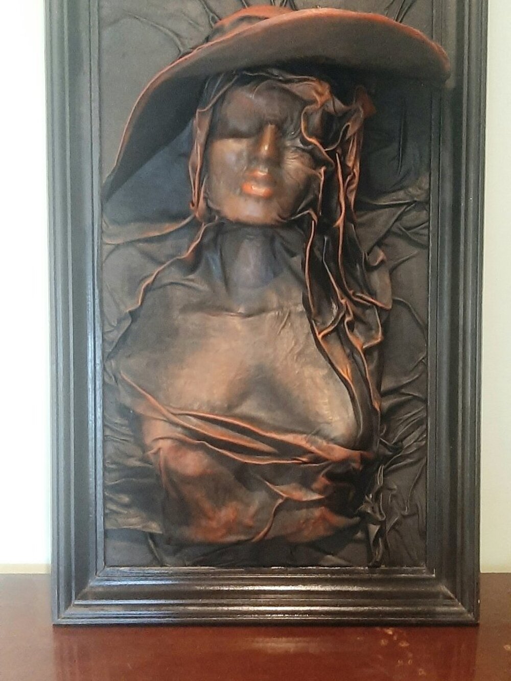 Absolutely epic Vintage 3D framed Leather Wall Art Sculpture